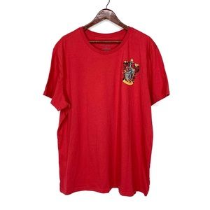 Harry Potter Gryffindor Shield Emblem Graphic Red Short Sleeve Soft Tee Nwt XXL